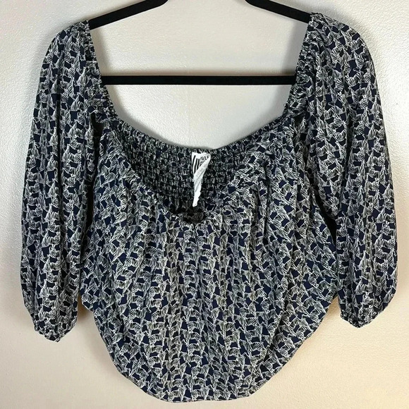 Free People Off Shoulder Zebra Blouse - Picture 2 of 7